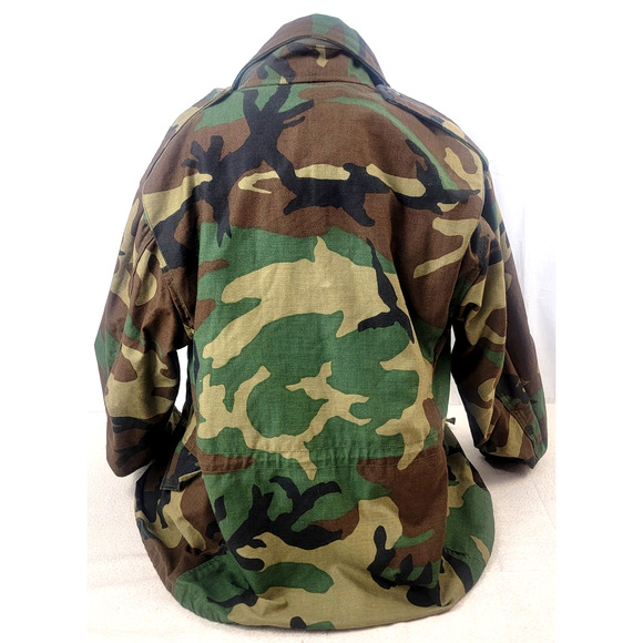 Vintage U.S. Army Field Jacket Woodland Camo 1980s Small X-Short - Picture 7 of 9